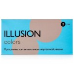 Линзы контактные, Illusion (Иллюжн) 2 шт Колорс bc 8.6 квартальной замены прозрачные (-8.50)